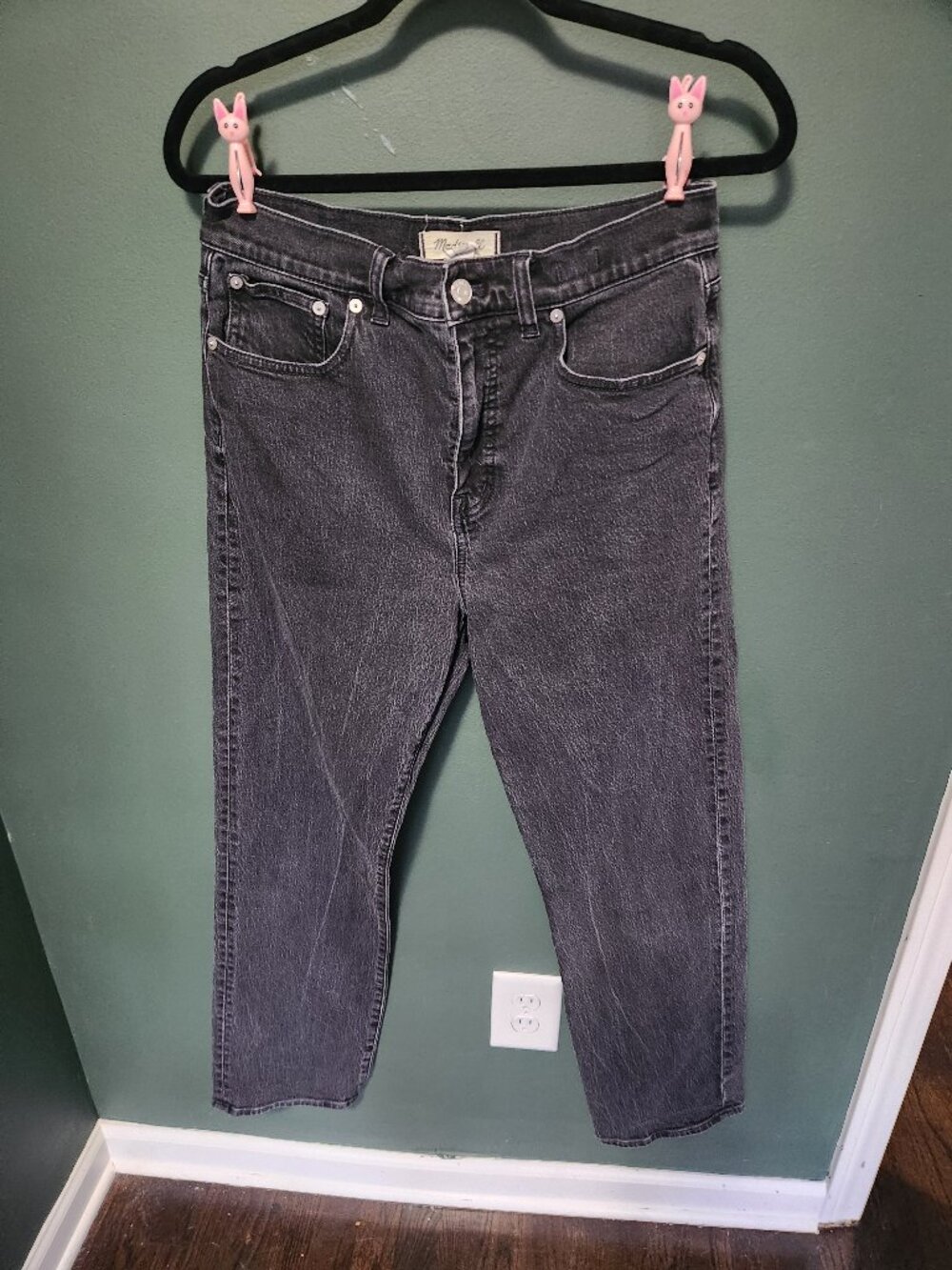 Madewell 90's Straight Washed Black Jean
